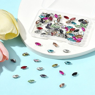 80Pcs 10 Colors Sew on Rhinestone RGLA-FS0001-18-1