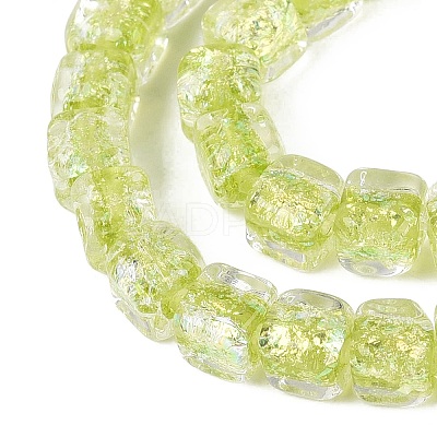 Foil Glass Beads FOIL-Q002-04G-1