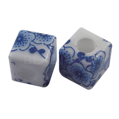 Handmade Blue and White Porcelain Beads X-CFF047Y-1