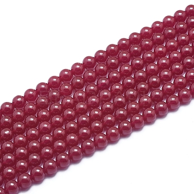 Lab Grown Red Corundum Beads Strands G-D0003-C21-B-1