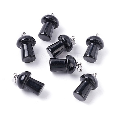 Natural Obsidian Pendants G-M380-B07-P-1