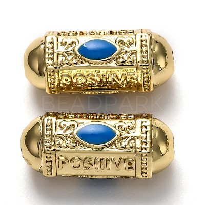 Brass Enamel Beads KK-B028-23G-D-1