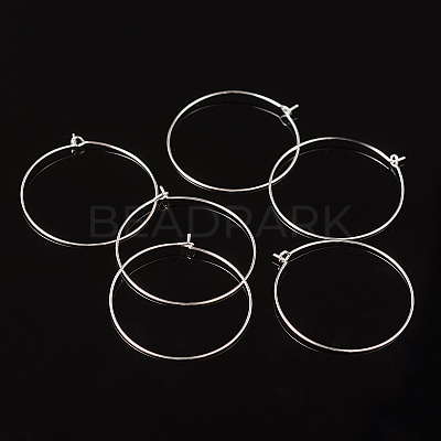 Silver Color Plated Brass Earring Hoops X-EC067-4S-1