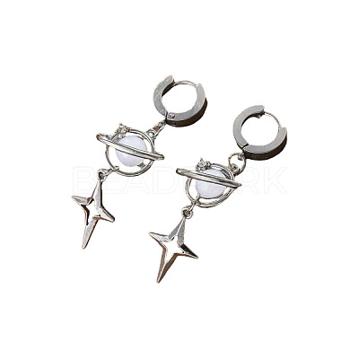 Alloy Acrylic Hoop Earrings FS-WG48066-01-1