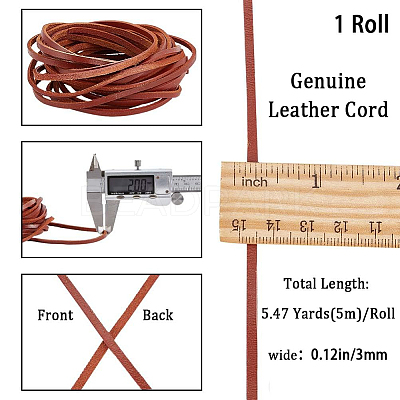 Cowhide Leather Cord WL-WH0008-05C-1