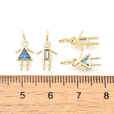 Brass Micro Pave Cubic Zirconia Pendants KK-D339-02G-12-1
