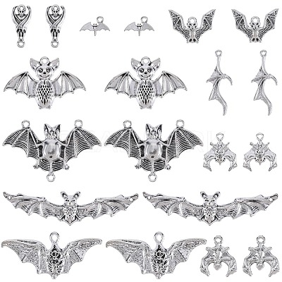40Pcs 10 Styles Tibetan Style Alloy Pendants TIBEP-SC0003-03-1