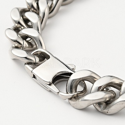 Non-Tarnish 201 Stainless Steel Curb Chain Bracelet for Men Women LS-BJEW-H550-06A-P-1