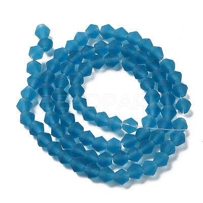 Imitate Austrian Crystal Frosted Glass Beads Strands GLAA-F029-TM4mm-B01-1