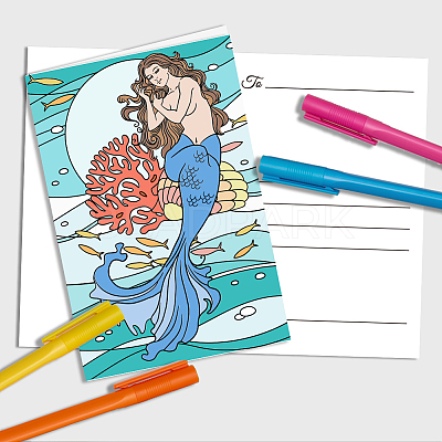 1 Set Coloring Paper Greeting Cards Sets AJEW-GA0007-13-1