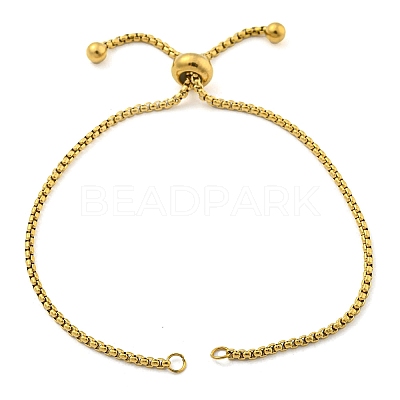 Ion Plating(IP) 304 Stainless Steel Box Chain Slider Bracelet Makings X-STAS-P360-03G-1