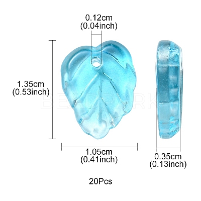Autumn Theme Two-Tone Transparent Glass Charms GLAA-YW0001-53B-1