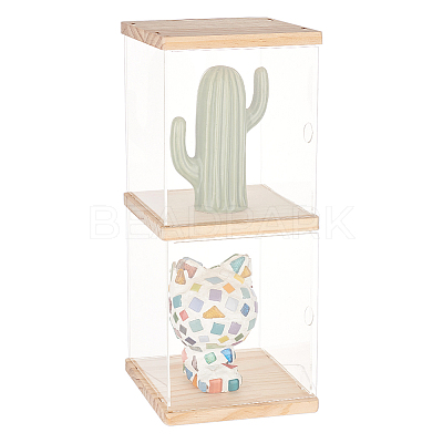 2-Tier Transparent Acrylic Minifigures Display Case ODIS-WH0043-24A-1