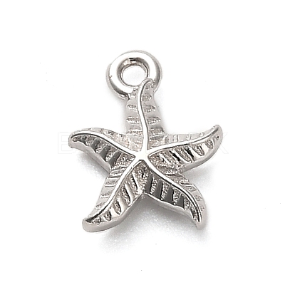 925 Sterling Silver Starfish Charms STER-U009-09P-02-1