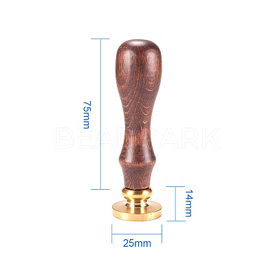 DIY Letter Scrapbook Brass Wax Seal Stamps and Wood Handle Sets AJEW-PH0010-K-1