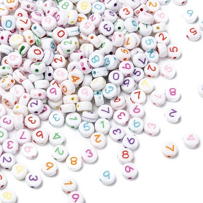 Opaque Acrylic Flat Round Beads SACR-Q100-M034-1