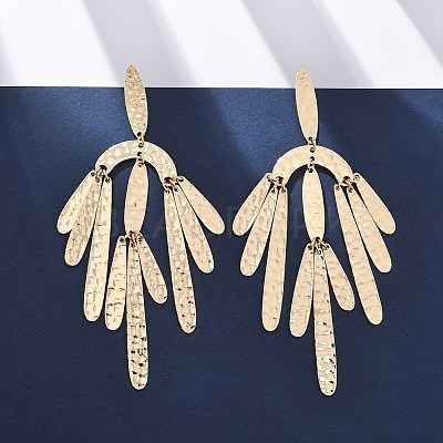 Zinc Alloy Oval Chandelier Earrings EJEW-Z107-03G-01-1