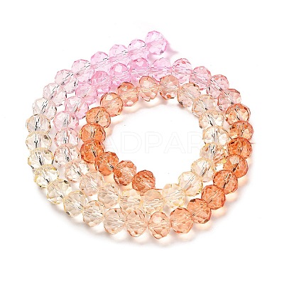 Transparent Painted Glass Beads Strands X1-DGLA-A034-T6mm-A20-1