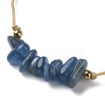 Natural Kyanite Chips Braided Bead Bracelets BJEW-JB09851-09-1