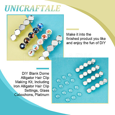 DIY Blank Dome Alligator Hair Clip Making Kit DIY-UN0001-12-1