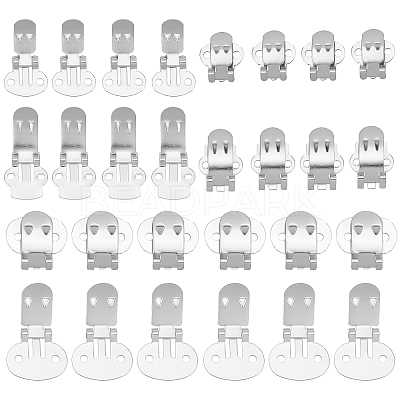 60Pcs 3 Style Iron Large Flat Blank Clips IFIN-PH0001-77-1