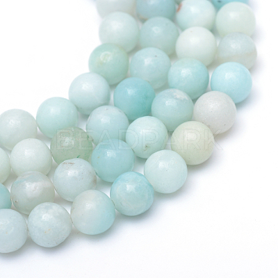 Round Natural Grade A Amazonite Bead Strands X-G-R345-8mm-16-1