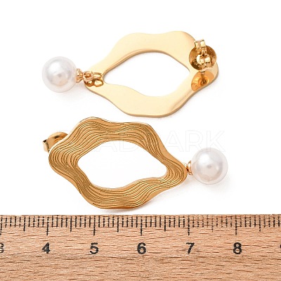 304 Stainless Steel Stud Dangle Earrings SA-CBA751F-11G-1