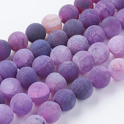 Natural Weathered Agate Beads Strands G-G589-8mm-06-1