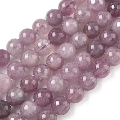 Natural Purple Madagascar Rose Quartz Beads Strands G-Z115-C02-8mm-1