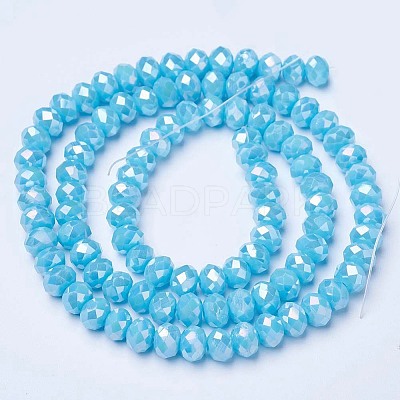 Electroplate Glass Beads Strands EGLA-A034-P1mm-B15-1