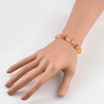 Natural Mixed Stone Beaded Stretch Kids Bracelets BJEW-JB02064-01-1