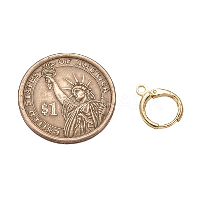 Brass Huggie Hoop Earring Findings KK-L179-04G-1