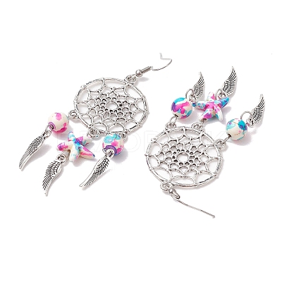 5Pairs 5 Colors Alloy & Synthetic Turquoise Chandelier Earrings EJEW-JE06339-02-1