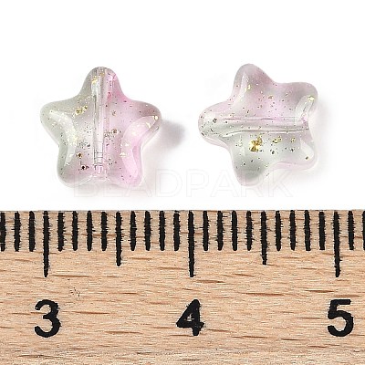 Transparent Spray Painted Frosted Glass Beads X2-GLAA-NH0003-01A-1