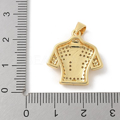 Brass Micro Pave Cubic Zirconia Pendants KK-P294-14G-1