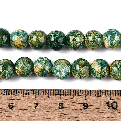 Baking Paint Glass Beads Strands DGLA-N016-8mm-07-1
