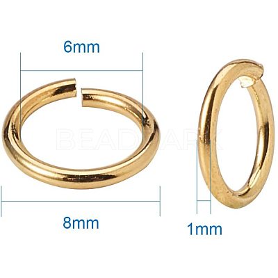 Brass Open Jump Rings KK-PH0006-8mm-G-1