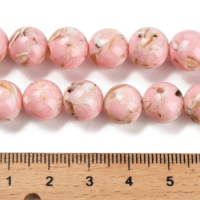 Assembled Synthetic Stone and Trochus Shell Beads Strands G-B128-08D-03-1