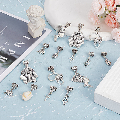 Tibetan Style Alloy & Cowrie Shell Braiding Hair Pendants Decoration OHAR-AB00014-1