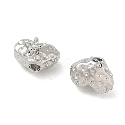 Brass Micro Pave Clear Cubic Zirconia Beads CU-CBAC675-09P-1