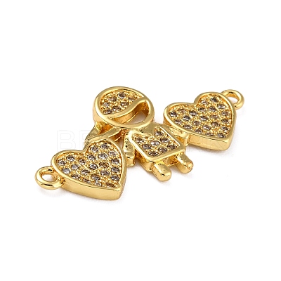 Brass Micro Pave Clear Cubic Zirconia Links Connectors ZIRC-A021-65G-1