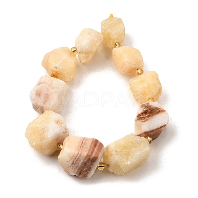 Raw Rough Natural Yellow Jade Beads Strands G-Z087-B22-1