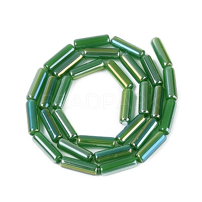 Electroplate Imitation Jade Glass Beads Strands EGLA-Q132-02A-A01-1