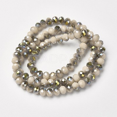 Electroplate Opaque Glass Beads Strands EGLA-A034-P4mm-S17-1