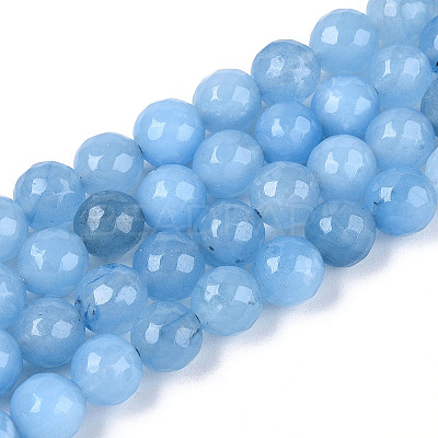 Dyed Natural White Jade Beads Strands LS-G-T139-8mm-60-15-1