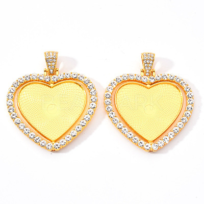 Alloy Pendant Cabochon Settings X-PALLOY-S107-004G-RS-1
