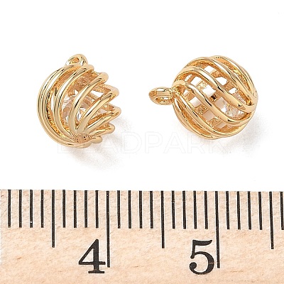 Brass Micro Pave Clear Cubic Zirconia Pendants KK-D261-01G-06-1