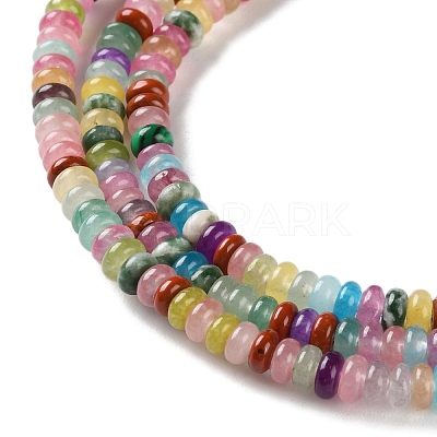 Dyed Natural White Jade & Natural Red Jasper & Synthetic Malachite Beads Strands G-B135-C01-01-1