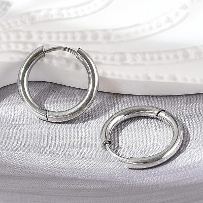 Tarnish Resistant 201 Stainless Steel Huggie Hoop Earrings Findings STAS-F149-33P-B-1