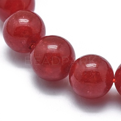 Natural Jade Bead Stretch Bracelets BJEW-K212-B-036-1